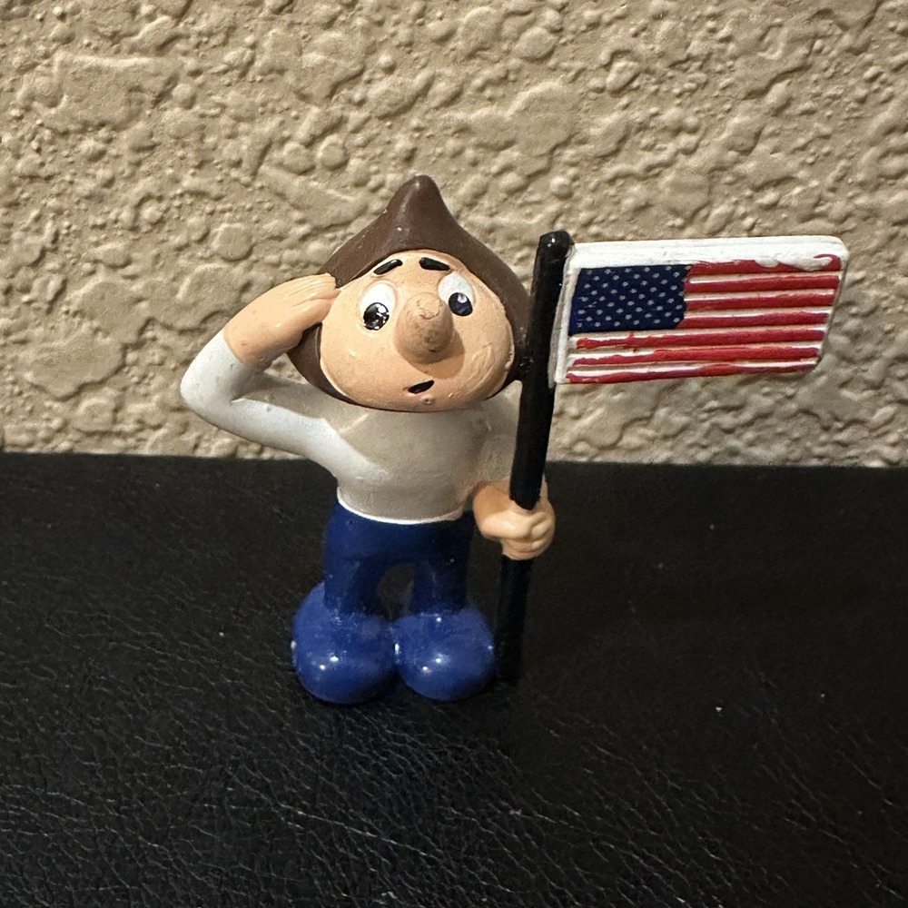 Hersheys‎ Hershkin With Flag  2.25" PVC Figure Hershey's Vintage Hong Kong B14
